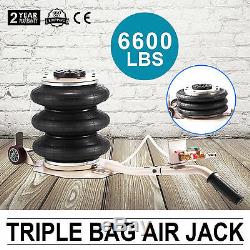 6600LBS Triple Bag Air Jack Pneumatic Jack Lifting Jack Stands Adjustable 3 Ton