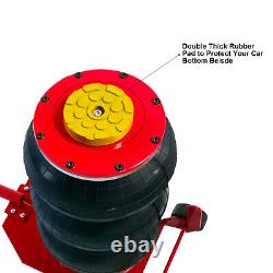6600lbs Triple Air Bag Jack Quick Lift 3 Ton Heavy Duty MAX Height 17.72in Red