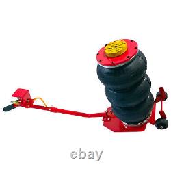 6600lbs Triple Air Bag Jack Quick Lift 3 Ton Heavy Duty MAX Height 17.72in Red