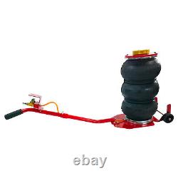 6600lbs Triple Air Bag Jack Quick Lift 3 Ton Heavy Duty MAX Height 17.72in Red