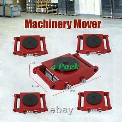 6Ton Heavy Duty 4 Roller 360° Dolly Skate Cargo Trolley Machinery Mover 13200lbs