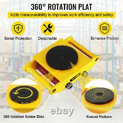 6 Ton Machinery Mover Roller Dolly Skate with 360° Swivel Heavy Duty 13200lbs