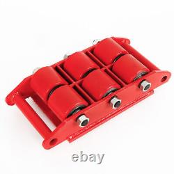 8Ton Heavy Duty Machine Dolly Skate Roller Machinery Mover 17600lb Rotation Cap