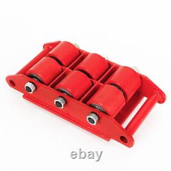 8Ton Heavy Duty Machine Dolly Skate Roller Machinery Mover 17600lb Rotation Cap