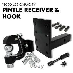 8 Ton Ball Combo Pintle Hook Tow Hitch Towing Heavy Duty 4WD Truck Trailer TCD