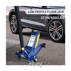 Aain 3 Ton Heavy-Duty Floor Jack, Steel Hydraulic Jack with Double Pumps f