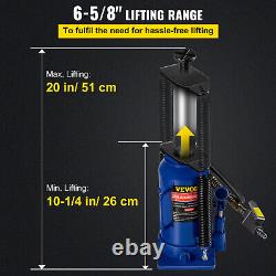 Air Hydraulic Bottle Jack 20 Ton Manual 44092lb Heavy Duty Auto Truck RV Repair