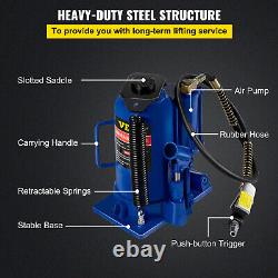 Air Hydraulic Bottle Jack 20 Ton Manual 44092lb Heavy Duty Auto Truck RV Repair