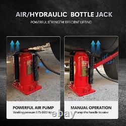 Air Hydraulic Bottle Jack Heavy Duty 12 Ton Manual Auto Truck RV Repair Red