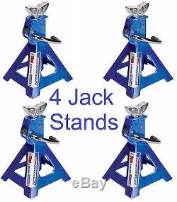 Aluminum Jack Stands 3 Ton 12000lb 2-Pair (4) Durable Heavy Duty Car Truck Auto