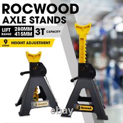 Axle Stand 3 Tonne Ton Car Jack Ratchet Heavy Duty Pair Of Stands