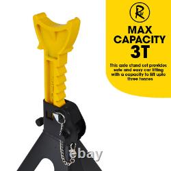 Axle Stand 3 Tonne Ton Car Jack Ratchet Heavy Duty Pair Of Stands
