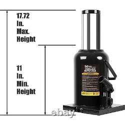 BIGRED 50Ton(100,000LBs) Torin Heavy Duty Welded Hydraulic Car Bottle Jack Black