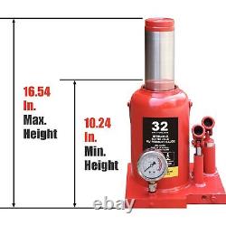 BIG RED 32ton Heavy Duty Professional Double Piston Car Bottle Jack, Red