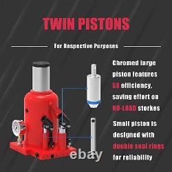 BIG RED 32ton Heavy Duty Professional Double Piston Car Bottle Jack, Red