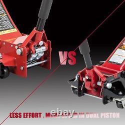 BIG RED 3 Ton Torin Hydraulic Ultra Low Profile Heavy Duty Steel Floor Jack, Red