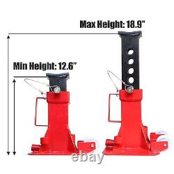 BIG RED Torin 12 Ton (24,000 lb) Capacity Heavy Duty Jack Stands Pin Style Red