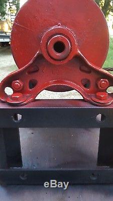 Beebe Bros Hand Crank Cable Winch 2 Ton Heavy Duty Mounted On Steel Frame