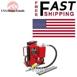 Big Red 20-Ton Air Hydraulic Bottle Jack Heavy Duty Automotive Standing Hose