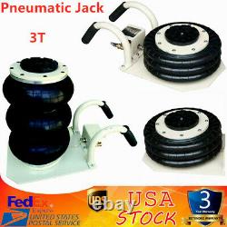 Black 6600lbs Pneumatic Jack Triple Bag Air Jack 3 Ton Lift Jack Heavy Duty USA