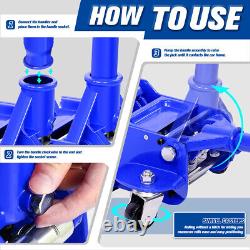 Blue 4 Ton 8000 lb 4.5- 20 Low Profile Heavy Duty Garage Hydraulic Floor Jack