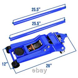 Blue 4 Ton 8000 lb 4.5- 20 Low Profile Heavy Duty Garage Hydraulic Floor Jack