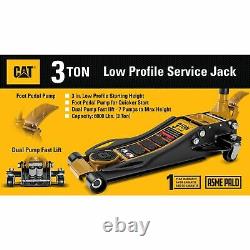 CAT 3 Ton Low Profile Service Jack Built in Foot Pump Heavy Duty