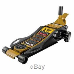 CAT 3 Ton Low Profile Service Jack, Heavy-duty, Built-in Foot Pump