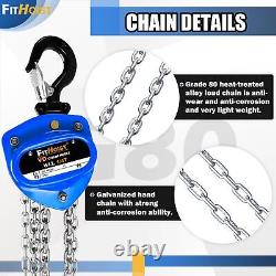 Chain Hoist 10FT Mini Hand Chain Block Hoist with 2 Heavy Duty Hooks