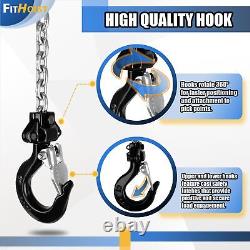 Chain Hoist 10FT Mini Hand Chain Block Hoist with 2 Heavy Duty Hooks