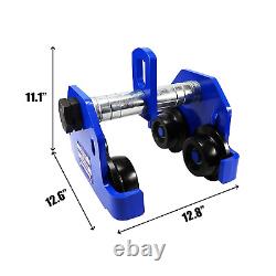 Dual Wheels Beam Trolley 3 Ton Heavy Duty 6600LBS Capacity Push Manual Trolley H