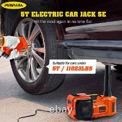 Electric Hydraulic Car Floor Jack 5 Ton 12V with Impact Wrench &Tire Inflator Pump
