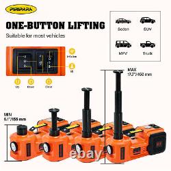 Electric Hydraulic Car Floor Jack 5 Ton 12V with Impact Wrench &Tire Inflator Pump