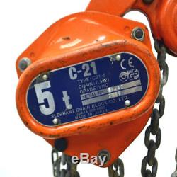 Elephant Chain Block 5 Ton 10 Ft Lift Chain C21-5 Heavy Duty Manual Chain Hoist
