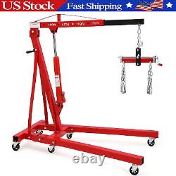 Engine Hoist with Lever 2 Ton Heavy Duty Folding Picker Engine Hoist Shop Crane