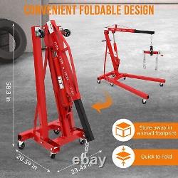 Engine Hoist with Lever 2 Ton Heavy Duty Folding Picker Engine Hoist Shop Crane