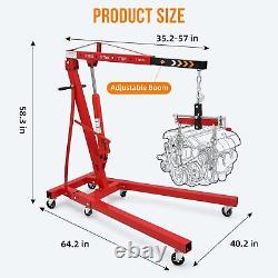 Engine Hoist with Lever 2 Ton Heavy Duty Folding Picker Engine Hoist Shop Crane