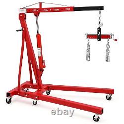 Engine Hoist with Lever 2 Ton Heavy Duty Folding Picker Engine Hoist Shop Crane