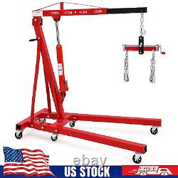 Engine Hoist with Lever 2 Ton Heavy Duty Folding Picker Engine Hoist Shop Crane
