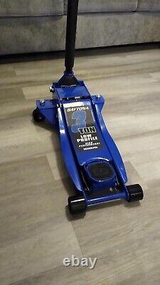 Floor Jack 3 Ton Heavy Duty Steel Ultra Low Profile Rapid Pump Lowrider Blue