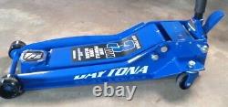 Floor Jack 3 Ton Heavy Duty Steel Ultra Low Profile Rapid Pump Lowrider Blue