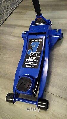 Floor Jack 3 Ton Heavy Duty Steel Ultra Low Profile Rapid Pump Lowrider Blue