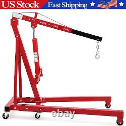 Folding Hydraulic Engine Crane 2 Ton Engine Hoist, Heavy Duty Picker Hoist Lift