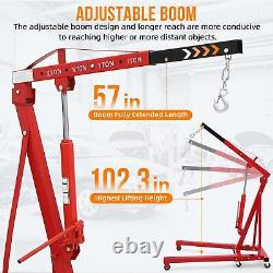 Folding Hydraulic Engine Crane 2 Ton Engine Hoist, Heavy Duty Picker Hoist Lift