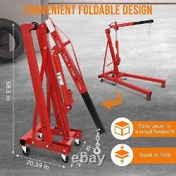 Folding Hydraulic Engine Crane 2 Ton Engine Hoist, Heavy Duty Picker Hoist Lift