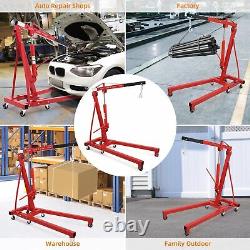 Folding Hydraulic Engine Crane 2 Ton Engine Hoist, Heavy Duty Picker Hoist Lift