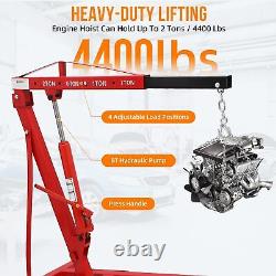 Folding Hydraulic Engine Crane 2 Ton Engine Hoist, Heavy Duty Picker Hoist Lift