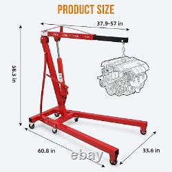 Folding Hydraulic Engine Crane 2 Ton Engine Hoist, Heavy Duty Picker Hoist Lift