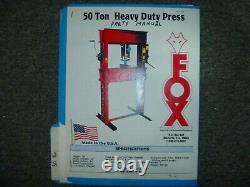 Fox 50-Ton Heavy Duty Press Parts Catalog Manual