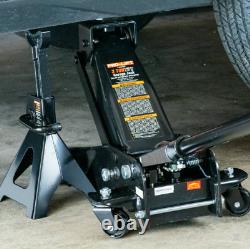 G-4630JSCB 3 Ton Heavy Duty Floor Jack Stands and Creeper Combo Black